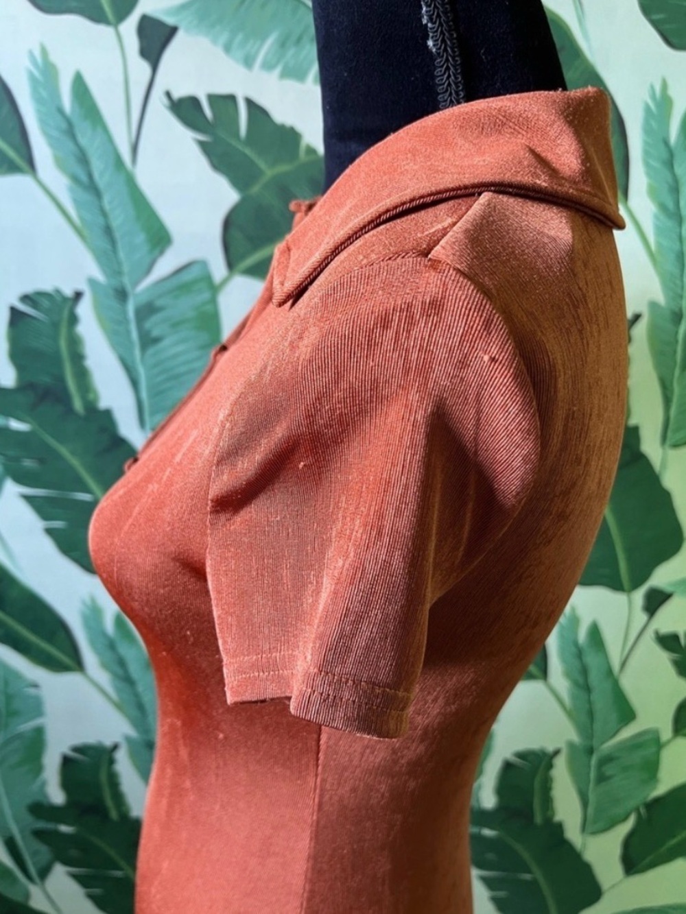 Urban Outfitters Christy Keyhole Cut-Out Mini Dress Wet Look Orange S NWT - Picture 9 of 15